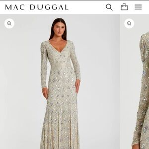 NWT Mac Duggal full beaded gown